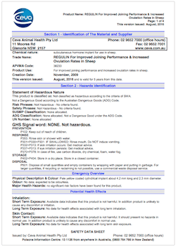 Regulin Safety Data Sheet 2016